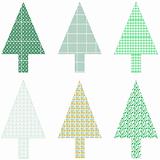 Abstract green christmas tree greeting card blank xmas vector