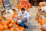 family at the pumpkin patch