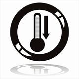black thermometer button