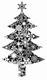 Christmas Tree with Snowflakes Pattern