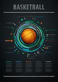 infographics element with sports basketball Ball