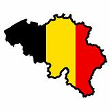 Map in colors of Belgium