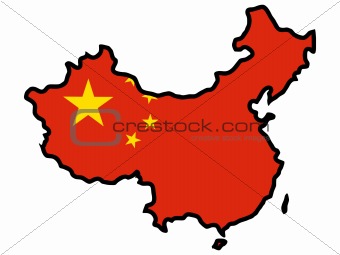 Map in colors of China