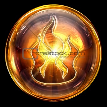 fire icon fire, isolated on black background