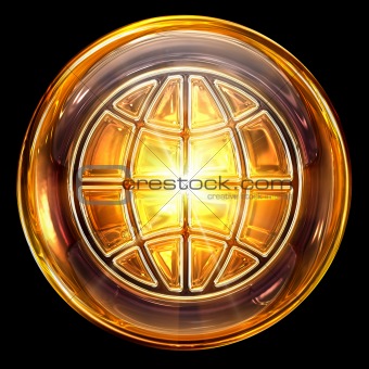 World icon fire, isolated on black background