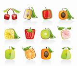 Abstract square fruit icons