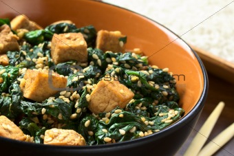 Tofu with Spinach and Sesame