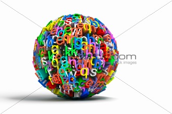 Colored ball letters