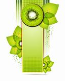 Green banner with kiwi