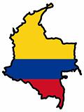 Map in colors of Colombia
