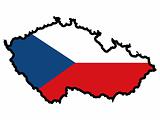Map in colors of Czech Republic