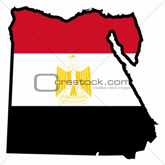 Map in colors of Egypt