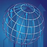 Abstract globe blue background 