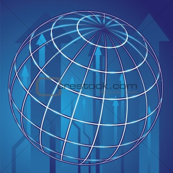 Abstract globe blue background 