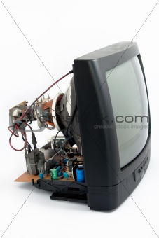 disassemble crt television