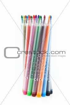 Colorful markers pens isolated