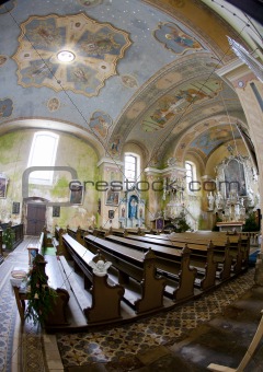 interior of church, Orlicke Zahori, Czech Republic