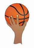 Hand with Basketball Vector