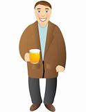 cheerful man with beer mug