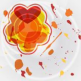 vector pattern with hearts and abstract blots
