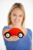 Woman Holding Toy Car