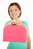Woman Holding Suitcase