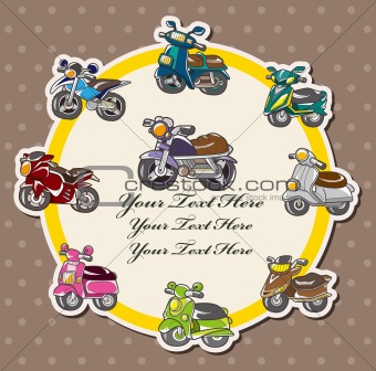 cartoon motorcycle card