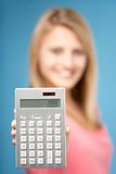 Teenage Girl Holding Calculator