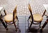 two chairs in the street