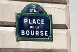 La Bourse Street Sign,Paris Stock Exchange