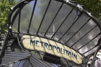 France,Paris,Entrance To Metro Station