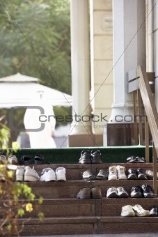 Dubai,Shoes Left Outside Mosque