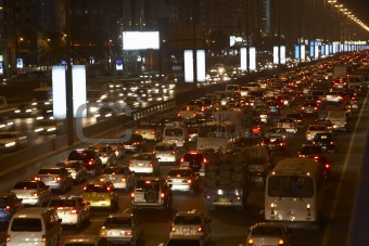 Dubai,Congestion At Night