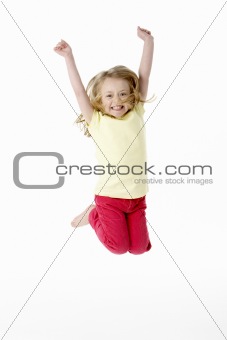 Young Girl Leaping In Air