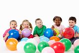 Group Of Young Children In Studio With Balloons