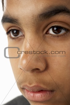 Close-Up Of Young Boy's Face