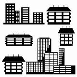 different kind of houses and buildings - Vector Illustration