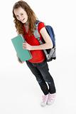 Young Female Student With Backpack