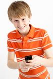 Young Boy With Mobile Phone