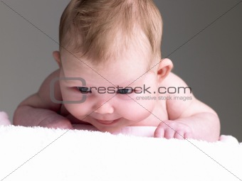 Newborn Baby Girl On Towel