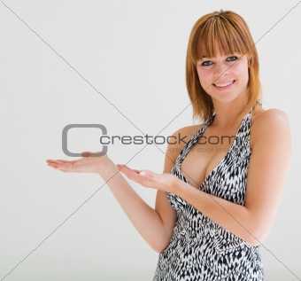 Photo of showing smiling beautiful happy woman