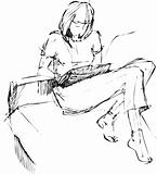 girl reading on sofa