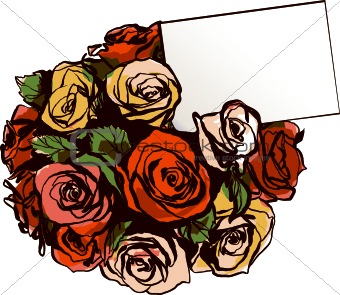  bouquet of colorful roses on a white background