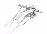 a pencil is in a hand