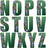 Green Alphabet with flowers 2