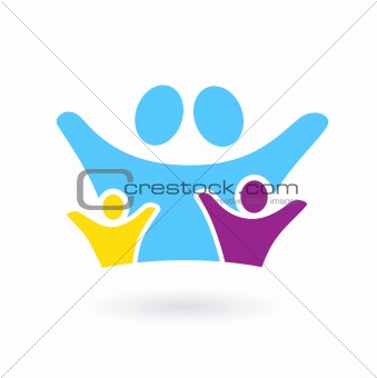 Family & community sign or icon isolated on white

