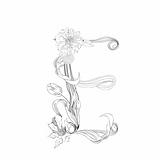 Floral font, Letter E