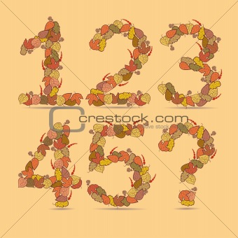 12345? Vector colorful font.