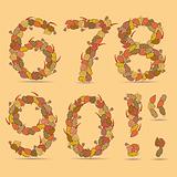 67890! Vector colorful font.