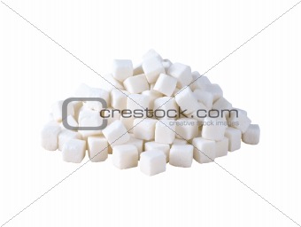 refined sugar isolated on white